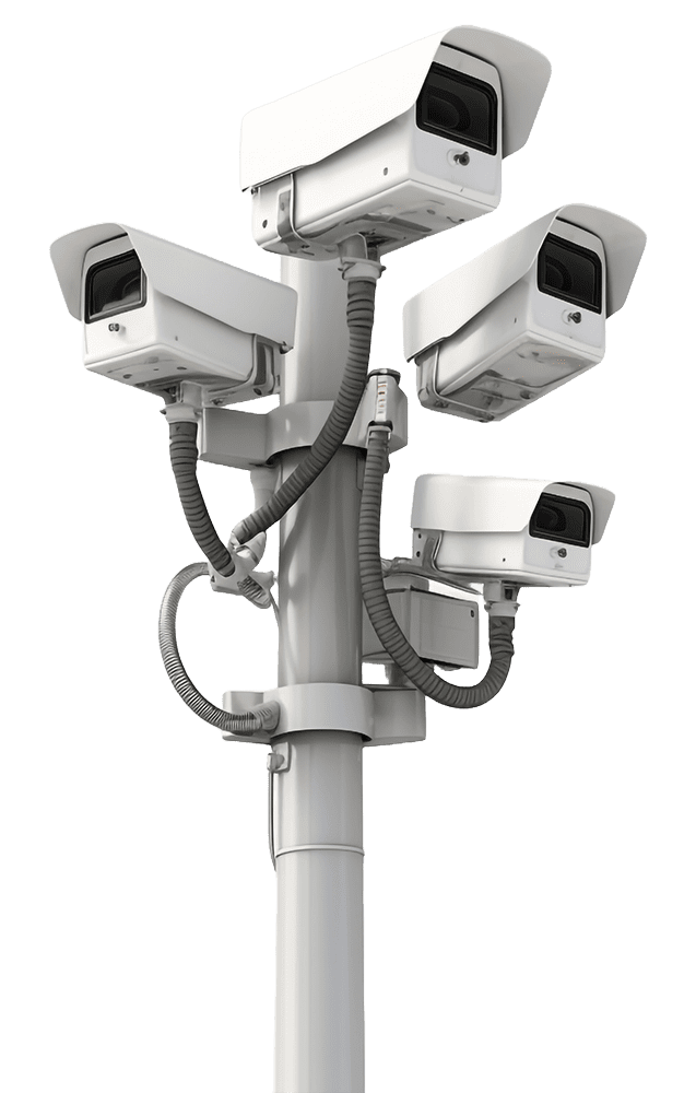 Cctv cameras on isolated poles in a tech setting -4 copy